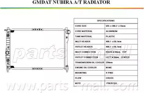 Parts-Mall PXNDC-017 - Radiateur, refroidissement du moteur cwaw.fr