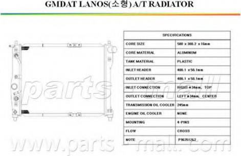 Parts-Mall PXNDC-028 - Radiateur, refroidissement du moteur cwaw.fr