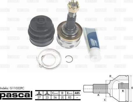 Pascal G11032PC - Jeu de joints, arbre de transmission cwaw.fr