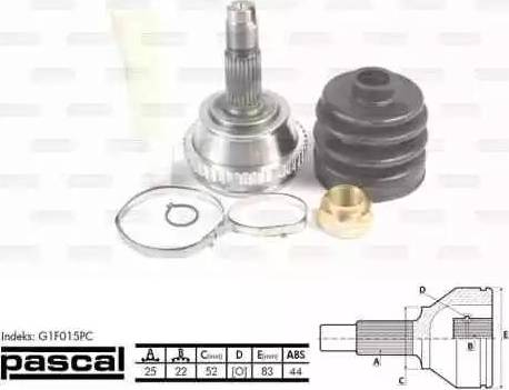 Pascal G1F015PC - Jeu de joints, arbre de transmission cwaw.fr