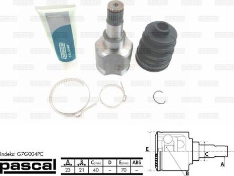 Pascal G7G004PC - Jeu de joints, arbre de transmission cwaw.fr