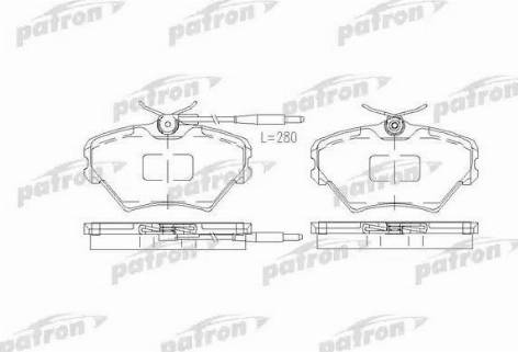 Patron PBP972 - Kit de plaquettes de frein, frein à disque cwaw.fr