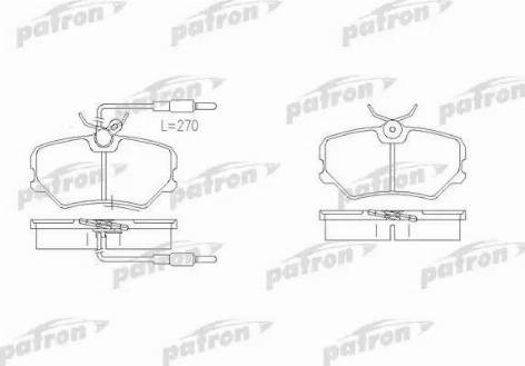 Patron PBP540 - Kit de plaquettes de frein, frein à disque cwaw.fr