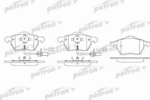 Patron PBP1495 - Kit de plaquettes de frein, frein à disque cwaw.fr