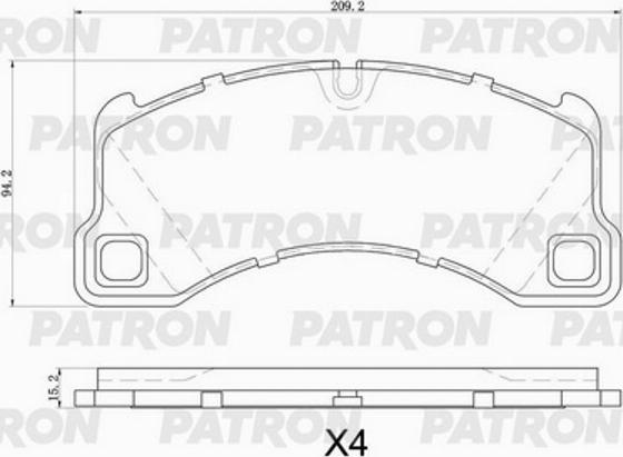 Patron PBP1560 - Kit de plaquettes de frein, frein à disque cwaw.fr