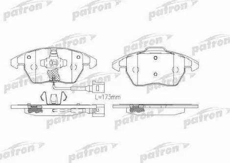 Patron PBP1728 - Kit de plaquettes de frein, frein à disque cwaw.fr