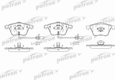 Patron PBP1765 - Kit de plaquettes de frein, frein à disque cwaw.fr