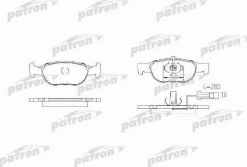 Patron PBP1040 - Kit de plaquettes de frein, frein à disque cwaw.fr