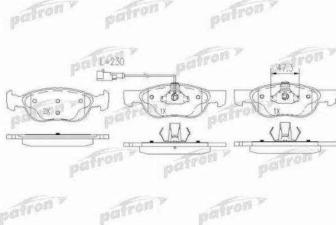 Patron PBP1137 - Kit de plaquettes de frein, frein à disque cwaw.fr