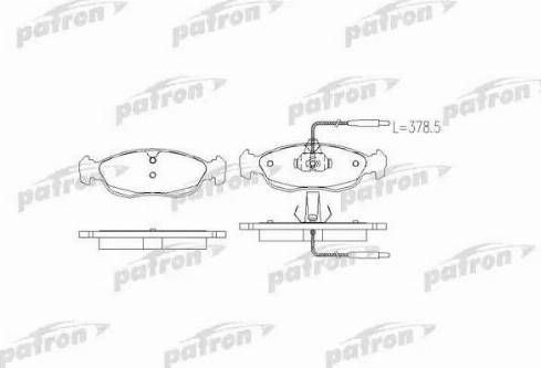 Patron PBP1168 - Kit de plaquettes de frein, frein à disque cwaw.fr