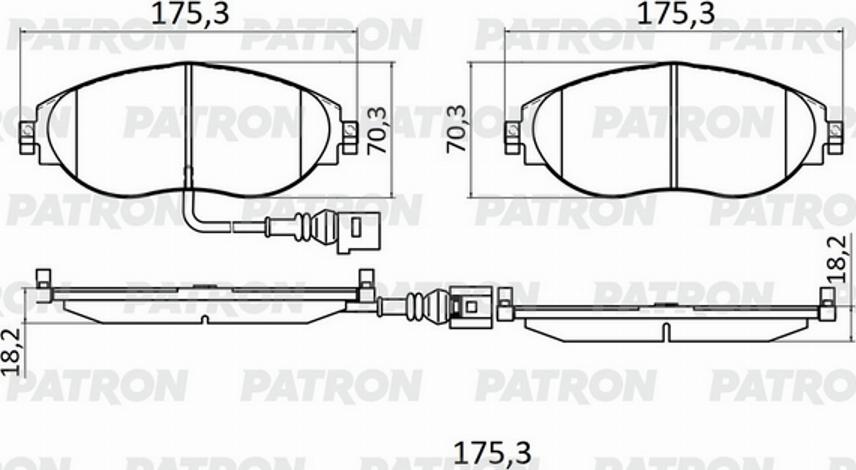 Patron PBP130 - Kit de plaquettes de frein, frein à disque cwaw.fr