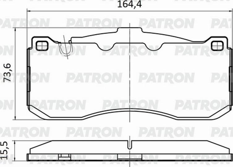 Patron PBP1224 - Kit de plaquettes de frein, frein à disque cwaw.fr