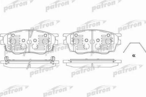 Patron PBP1707 - Kit de plaquettes de frein, frein à disque cwaw.fr