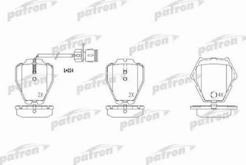 Patron PBP1710 - Kit de plaquettes de frein, frein à disque cwaw.fr