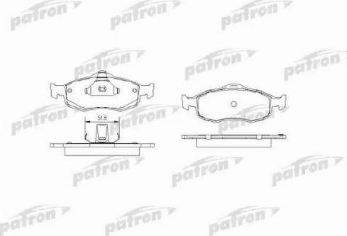 Patron PBP884 - Kit de plaquettes de frein, frein à disque cwaw.fr