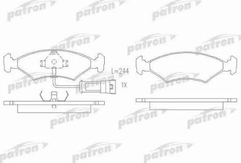 Patron PBP212 - Kit de plaquettes de frein, frein à disque cwaw.fr