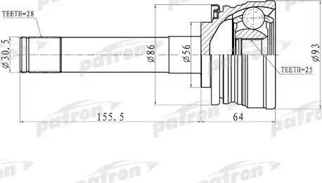 Patron PCV9316 - Jeu de joints, arbre de transmission cwaw.fr