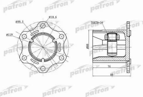 Patron PCV5004 - Jeu de joints, arbre de transmission cwaw.fr