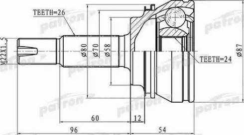 Patron PCV1441 - Jeu de joints, arbre de transmission cwaw.fr