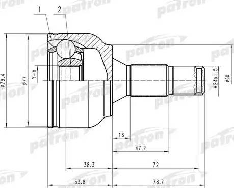 Patron PCV1456 - Jeu de joints, arbre de transmission cwaw.fr