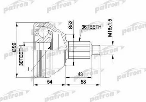 Patron PCV1414 - Jeu de joints, arbre de transmission cwaw.fr