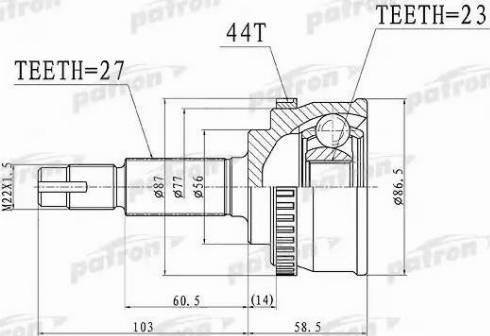 Patron PCV1415 - Jeu de joints, arbre de transmission cwaw.fr