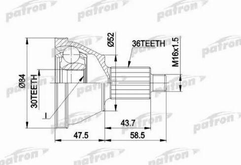 Patron PCV1413 - Jeu de joints, arbre de transmission cwaw.fr