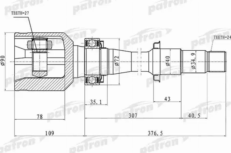 Patron PCV1430 - Jeu de joints, arbre de transmission cwaw.fr