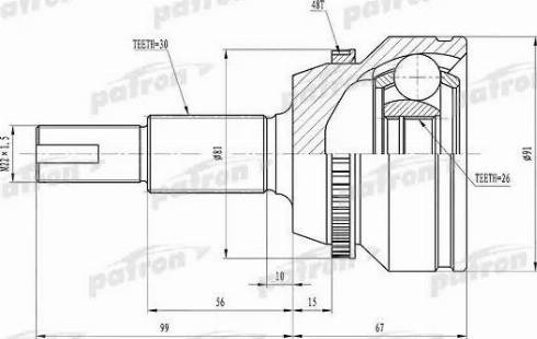 Patron PCV1433 - Jeu de joints, arbre de transmission cwaw.fr