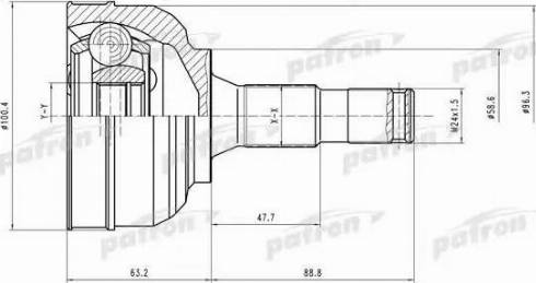 Patron PCV1553 - Jeu de joints, arbre de transmission cwaw.fr