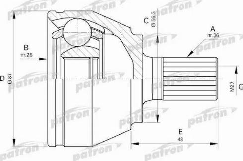 Patron PCV1510 - Jeu de joints, arbre de transmission cwaw.fr