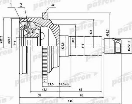 Patron PCV1525 - Jeu de joints, arbre de transmission cwaw.fr