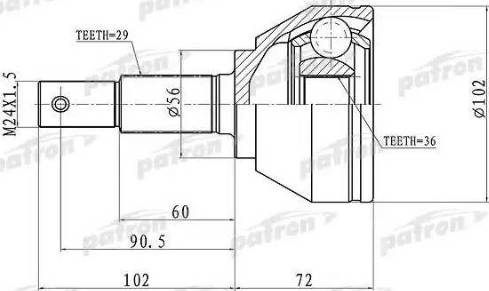 Patron PCV1698 - Jeu de joints, arbre de transmission cwaw.fr