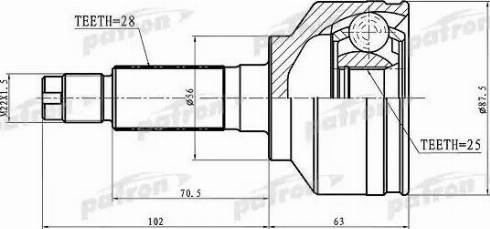 Patron PCV1654 - Jeu de joints, arbre de transmission cwaw.fr