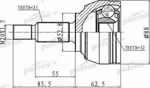 Patron PCV1650 - Jeu de joints, arbre de transmission cwaw.fr