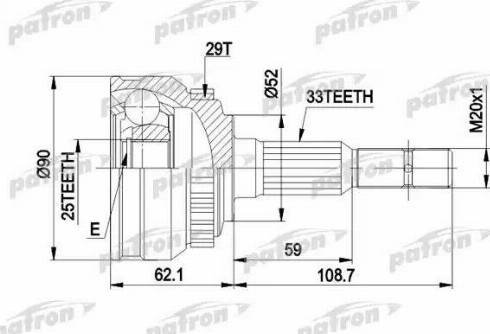 Patron PCV1051 - Jeu de joints, arbre de transmission cwaw.fr