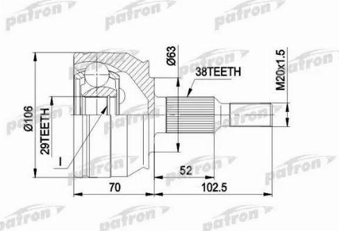 Patron PCV1033 - Jeu de joints, arbre de transmission cwaw.fr