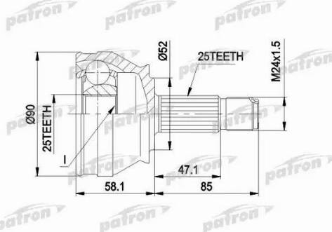 Patron PCV1032 - Jeu de joints, arbre de transmission cwaw.fr