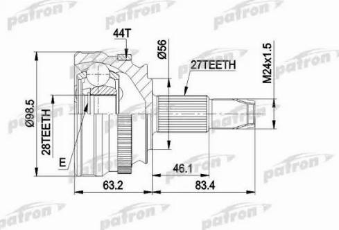 Patron PCV1152 - Jeu de joints, arbre de transmission cwaw.fr