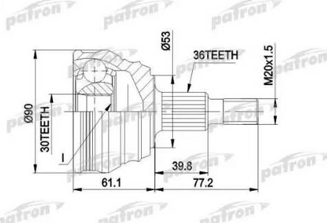 Patron PCV1189 - Jeu de joints, arbre de transmission cwaw.fr