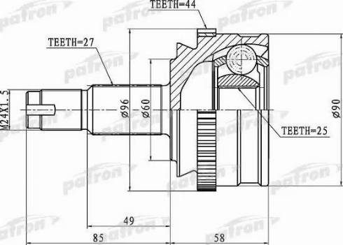 Patron PCV1186 - Jeu de joints, arbre de transmission cwaw.fr