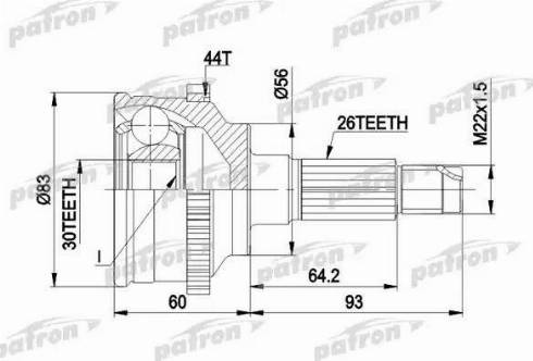 Patron PCV1304A - Jeu de joints, arbre de transmission cwaw.fr