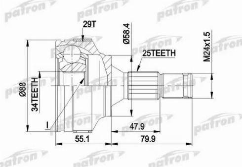 Patron PCV1302 - Jeu de joints, arbre de transmission cwaw.fr