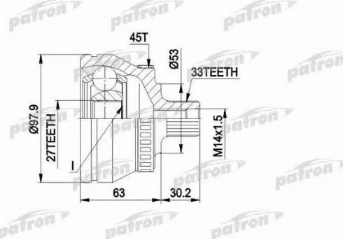 Patron PCV1381 - Jeu de joints, arbre de transmission cwaw.fr