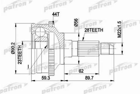 Patron PCV1335 - Jeu de joints, arbre de transmission cwaw.fr