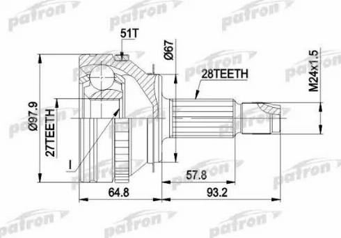 Patron PCV1371 - Jeu de joints, arbre de transmission cwaw.fr