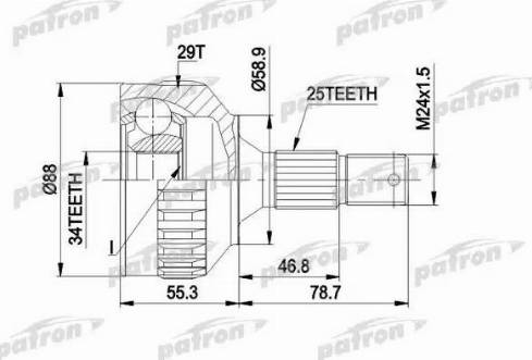 Patron PCV1292 - Jeu de joints, arbre de transmission cwaw.fr