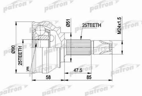 Patron PCV1258 - Jeu de joints, arbre de transmission cwaw.fr