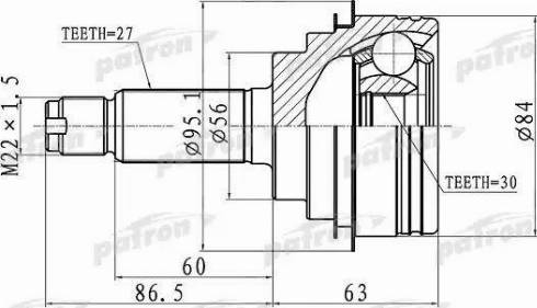 Patron PCV1260 - Jeu de joints, arbre de transmission cwaw.fr