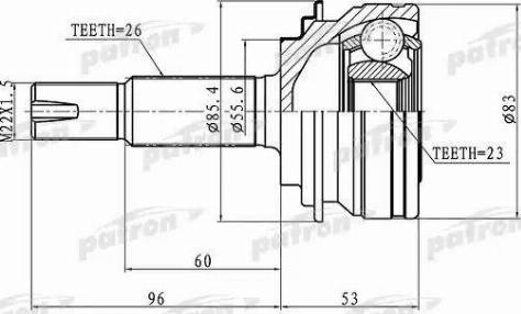 Patron PCV1219 - Jeu de joints, arbre de transmission cwaw.fr